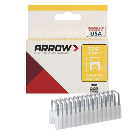 Arrow Fastener Insulated Cable Staples, 11/16 in Leg L, Steel, 3 PK 591189